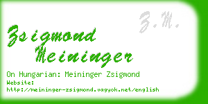 zsigmond meininger business card